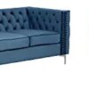 Morden Fort Modern 2 Pieces of Chair and Sofa Couch Set with Dutch Velvet Blue,Iron Legs.