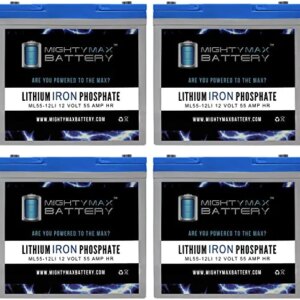 12V 55AH Lithium Replacement Battery Compatible with Merits Health Products MP3R(Gemini), MP3W - 4 Pack