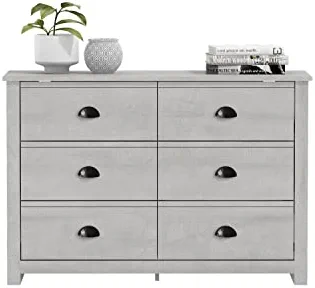 Galano Geodarno 6 Drawer Dresser, Tall Dresser, Dresser with Storage, Chest of Drawers, Organizers and Storage Cabinet for Hallway, Entryway or Living Room (Dusty Grey Oak)