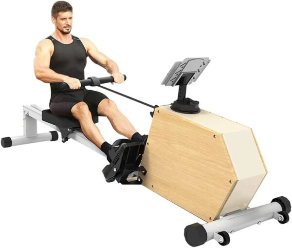 Fitness Rowing Machine Weight Loss Machine Magnetic Resistance Rowing Machine Foldable Ultra Silent Cardio Training with LCD Display Tablet PC Support