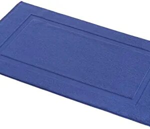 Amazon Basics Banded Bathroom Bath Rug Mat - 20 x 31 Inch, Navy