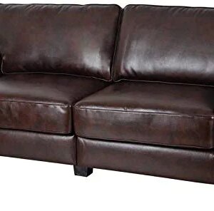 Serta Palisades Upholstered Sofas for Living Room Modern Design Couch, Straight Arms, Soft Fabric Upholstery, Tool-Free Assembly, 73" Sofa, Chestnut Brown