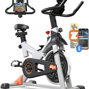 pooboo Magnetic Resistance Indoor Cycling Bike, Belt Drive Indoor Exercise Bike Stationary LCD Monitor with Ipad Mount ＆Comfortable Seat Cushion for Home Cardio Workout Cycle Bike Training Upgraded Version