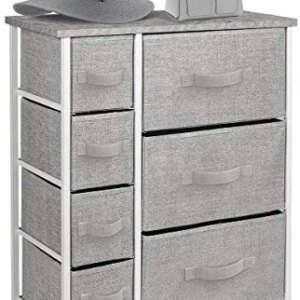 Sorbus Dresser with Drawers - Furniture Storage Tower Unit for Bedroom, Hallway, Closet, Office Organization - Steel Frame, Wood Top, Easy Pull Fabric Bins (Gray)