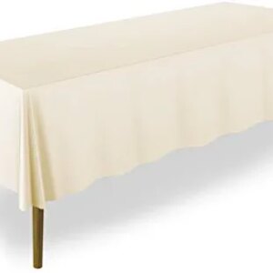 Lann's Linens - 60" x 126" Premium Tablecloth for Wedding / Banquet / Restaurant - Rectangular Polyester Fabric Table Cloth - Ivory