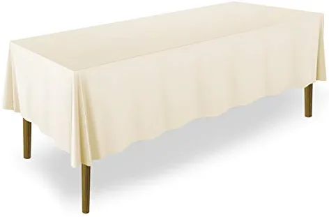 Lann's Linens - 60" x 126" Premium Tablecloth for Wedding / Banquet / Restaurant - Rectangular Polyester Fabric Table Cloth - Ivory