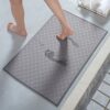 AMOAMI Bath-Mat,Ultra Thin Bathroom Rugs,Rubber Bath Mats for Bathroom Non Slip,Absorbent Bath Rug for Bathroom Floor, Shower, Sink (17"x28", Grey)