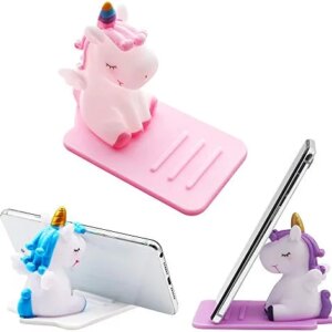 3 Pack Unicorn Phone Holder, Cute Unicorn Desktop Cell Phone Stand Holder Adjustable Stand, Compatible with All Mobile Smart Phone, Tablet Office Decor Desk Smartphone Dock Unicorn Gift for Girl