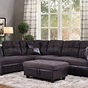 3PCS Living Room Sofa Set Light Luxury Furniture Sofa with Soft Pillow and Storage Chair Easy to Assemble