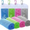 [4 Pack] Cooling Towel (40"x12"), Ice Towel, Soft Breathable Chilly Towel, Microfiber Towel for Yoga, Sport, Running, Gym, Workout,Camping, Fitness, Workout & More Activities