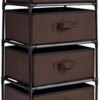 4-Tier Drawer Clothes Organizer, Fabric Storage Dresser for Clothing, Linens, Closet Organization (Dark Brown, 16.5 x 13 x 33 In)