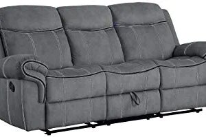 ACME FURNITURE Zubaida Sofa (Glider & Motion) - - 2-Tone Gray Velvet.