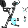 ANCHEER Folding Exercise Bike, Magnetic Indoor Cycling Bike Fitness Stationary Bike with App Connection, LCD Display and Heart Monitor - Perfect Home Exercise Device for Cardio