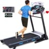 ANCHEER Treadmill, APP Treadmills for Home with Incline and Bluetooth Audio Speakers, 300LBS Capacity Walking Running Machine for Home/Gym Cardio Use