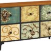 AOPSEN 6 Drawer Dresser for Bedroom, TV Stands with Chest Drawers, Wide Fabric Storage Drawer Unit for Living Room, Hallway, Kids, Nursery, Sturdy Steel Frame, Wood Top, Rustic Brown