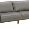 Amazon Brand – Rivet Modern Leather Sofa Couch with Wood Base, 84"W, Gray