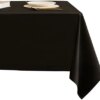 Aocoz Black Tablecloth - 2 Pack Rectangle 60x102 Inch Stain-Wrinkle Resistant Washable Tablecloth Decorative Table Cover for Dining Table Parties, Wedding