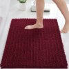 Arotive Luxury Chenille Bathroom Rug Mat, Extra Soft Thick Absorbent Shaggy Bath Rugs, Non-Slip Machine Wash Dry Plush Bath Mat for Bathroom, Shower, and Tub (16''x24'', Burgundy)