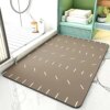 Bath Mat, Super Water Absorbent Quick Dry Bath Mats for Bathroom Non Slip Bathroom Mats with Rubber Backing, Ultra Thin Bathroom Rugs Fit Under Door, 17" x 24", Brown