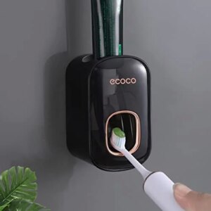 Bathroom Automatic Toothpaste Dispenser and Holder: Wall Mounted Auto Toothpaste Squeezer Self Closing for Kids and Adults