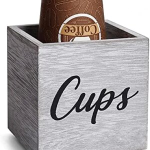 Bathroom Cup Dispenser Cup Holder for 3oz-5oz Papercup Dixie Cup Dispenser Farmhouse Bathroom Mouthwash Dispenser,Wooden Cup Holder for Party Bar Kitchen Counter Decor,Coffee Cup Holder