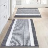 Bathroom Mats and Rugs Sets Grey Non Slip Bath Rug Machine Washable Bath Mat Set Shaggy Absorbent Plush Bathroom Rug 17.3"X24"+20"X32"