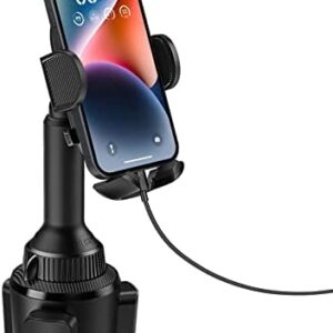 Beglero Cup Holder Phone Mount, Adjustable Height Cup Phone Holder for Car, Universal Extendable Cup Base, Pull-Down Support Feet Car Phone Holder Compatible with All iPhone&Cell Phones