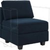 Belffin Modular Sofa Middle Module with Storage Accent Armless Chair for Modular Sectional Sofa Couch Velvet Blue