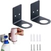 BiJun Soap Bottle Dispenser Holder,Wall Mounted Pump Hand Stand Hanging Jar Hanger Rack Shampoo Standing Shelf Storage Holder Lotion Container for Kitchen Bathroom (1.06in, Black)