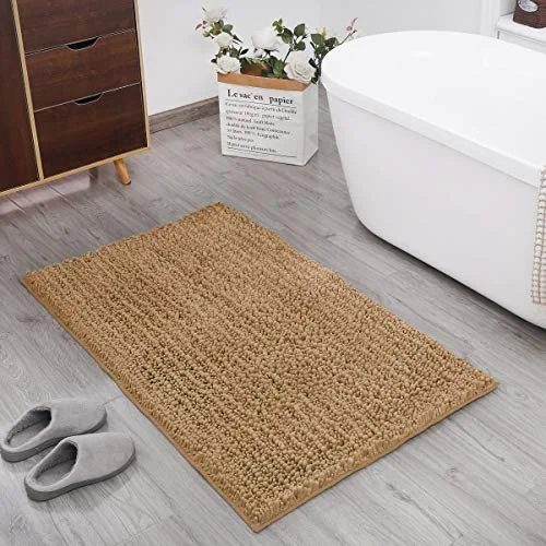 DEARTOWN Non-Slip Shaggy Bathroom Rug,Soft Microfibers Bath Mat with Water Absorbent, Machine Washable