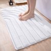 DEXI Bathroom Rug Mat, Soft Absorbent Bath Rugs, Non-Slip Washable Bath Mat, Carpet for Tub, Shower, Bath Room,20"x32",White