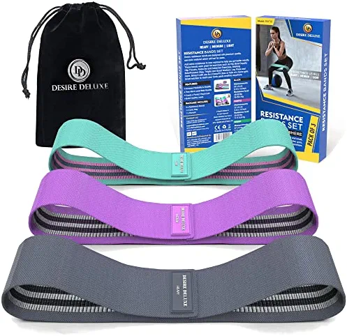 Desire Deluxe Resistance Band Exercise Workout Equipment Bands Set for Working Out Physical Therapy - Men & Women Elastic Stretch Booty Gym Equipment Accessories - Home, Fitness, Pilates, Yoga Pack 3