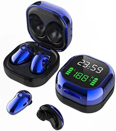 Digital Display Touch-Control Wireless Bluetooth Earphones - in Ear Built-in MICR Immersive Premium Sound Light-Weight Noise Cancellation Headphones with Charging Case for Office