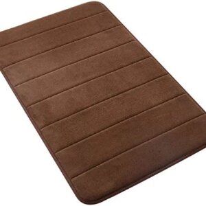 EGYPHY Bathroom Rugs Memory Foam Bath Mat 17x24 Inches, Soft and Absorbent Non-Slip Carpet, Super Cozy Velvet Mats Used for Shower Bathtub Kitchen, Machine Washable Plush Microfiber Bath Rugs,Coffee