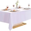 EVENTSDECO White Tablecloth Rectangle Table Cloth Polyester 60x84 Wrinkle Resistant, Stain Resistant Table Cloths for Banquet Vendor Wedding Buffet and Party