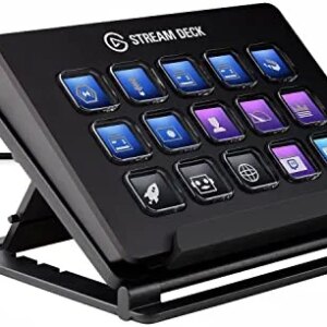 Elgato Stream Deck - Live Content Creation Controller with 15 Customizable LCD Keys, Adjustable Stand, for Windows 10 and macOS 10.13 or Late (10GAA9901)