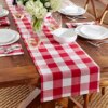 Elrene Home Fashions Farmhouse Living Buffalo-Check Table Runner, Rustic Kitchen and Table Linens, 13" x 70", Red/White