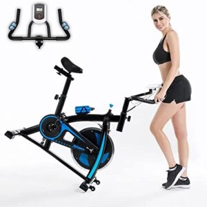 Exercise Bike Cardio Training | Indoor Stationary Bike with LED Screen, Adjustable Handle & Seat, Movable Wheels, Bottle Holder | Cycling Fitness Exercise Bikes for Home Aerobic Workout