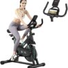 Exercise Bike, Mechanical Resistance Indoor Cycling Bike, Belt Drive Stationary Workout Bike with LED Monitor, Phone Holder & Comfortable Seat Cushion for Home Cardio Workout Cycle Bike Training