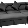 FDW Sofa Sectional Sofa Bed futon Sofa Bed Sofa for Living Room Couches and Sofas Sleeper Sofa PU Leather Sofa Set Corner Modern Queen 2 Piece Contemporary Upholstered，Black