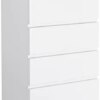 FOTOSOK 5 Drawer Dresser, Modern Storage Chest of Drawer with Large Storage Space, 23.6L x 15.7W x 39.4H Inch Bedroom Tall Nightstand Clothing Organizer Cabinet, White