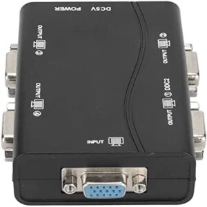 FOUF 4 Port Video Distributer, Lossless VGA Splitter for Laptop for TV