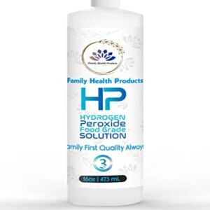 Family Health Products - Food grade Hydrogen Peroxide 3 Percent Solution, Pure Natural Oxygen Cleaner 16 Fl Oz Botlle