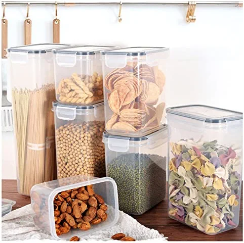 Flour Container 24 Piece Set With Cover Transparent Ceral Container Storage Dustproof and Moistureproof Cereal Containers for Pasta,Coffee Beans,Jam,Tea,Nuts,Muesli,Sweets