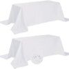 Fokitut 2 Pack Waterproof Rectangle Tablecloth, 90x132 Inch ,Stain Resistant and Wrinkle Polyester Table Cloth, Fabric Table Cover for Kitchen Dining, Wedding, Party, Holiday Dinner-White