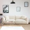 Funkeen Modular Sectional Sofa Couch Mid Century Modern Comfy Mini Lambswool Fabric 3 Seater Loveseat Sofa Couch for Small Spaces Bedroom Living Room Apartment Office - White