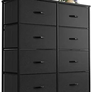 Furmax Dresser for Bedroom with 8 Drawers, Fabric Dresser with Large Capacity, Furniture Storage Chest with Steel Frame and Wood Top for Hallway, Entryway, Closets, Living Room