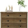 Galano Geodarno 6 Drawer Dresser, Tall Dresser, Dresser with Storage, Chest of Drawers, Organizers and Storage Cabinet for Hallway, Entryway or Living Room (Knotty Oak)