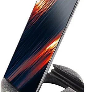 GoDonut Ultra Phone Stand - Portable Mount Accessory for Travel, Nightstand or Desk- Compatible with Tablet, iPhone & Most Smartphones – Carbon Fiber