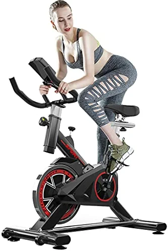 Gym Bike Indoor Sport Bike Stationary Exercise Cycling Bike Slient Belt Drive For Home Office Cardio Womens Workout Equipment Home